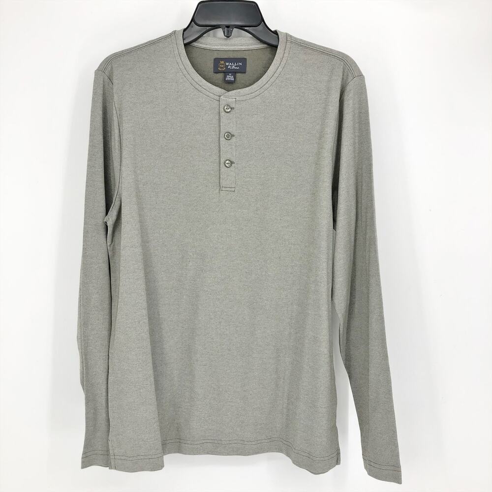 WALLIN & BROS Men's Henley Shirt Medium Dusty Green Long Sleeve NWOT